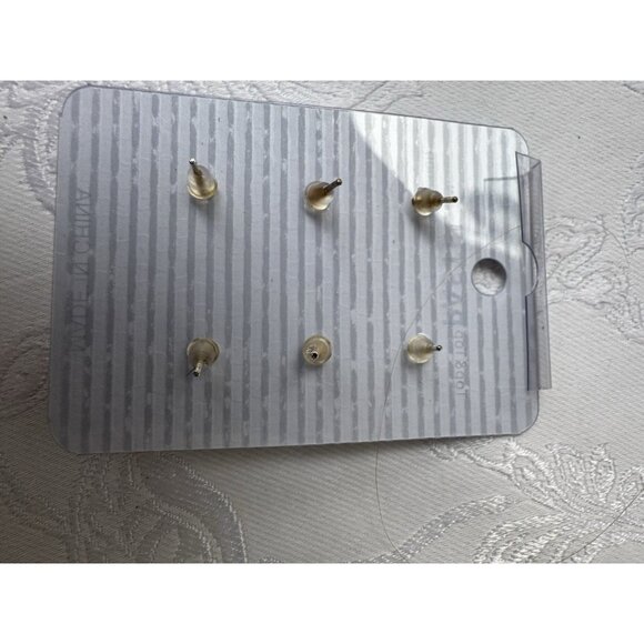 Pastel Rhinestone Silver Tone Dangle Drop CZ Triangle Stud 2 Pair Earrings NEW - Picture 5 of 6